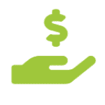 Compensation Consulting Image: hand held out with a currency symbol above hand